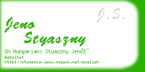 jeno styaszny business card